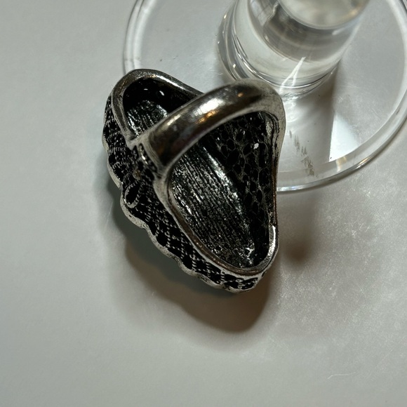 Ring Antique Silver Boho Blue inlaid stone Woman jewelery Artificial Turquoise - Picture 7 of 8